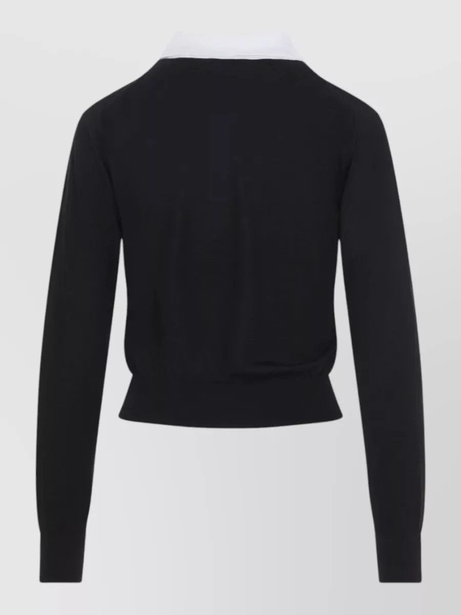 Celine Cashmere Silk Relaxed-Fit Long-Sleeve Polo Jumper