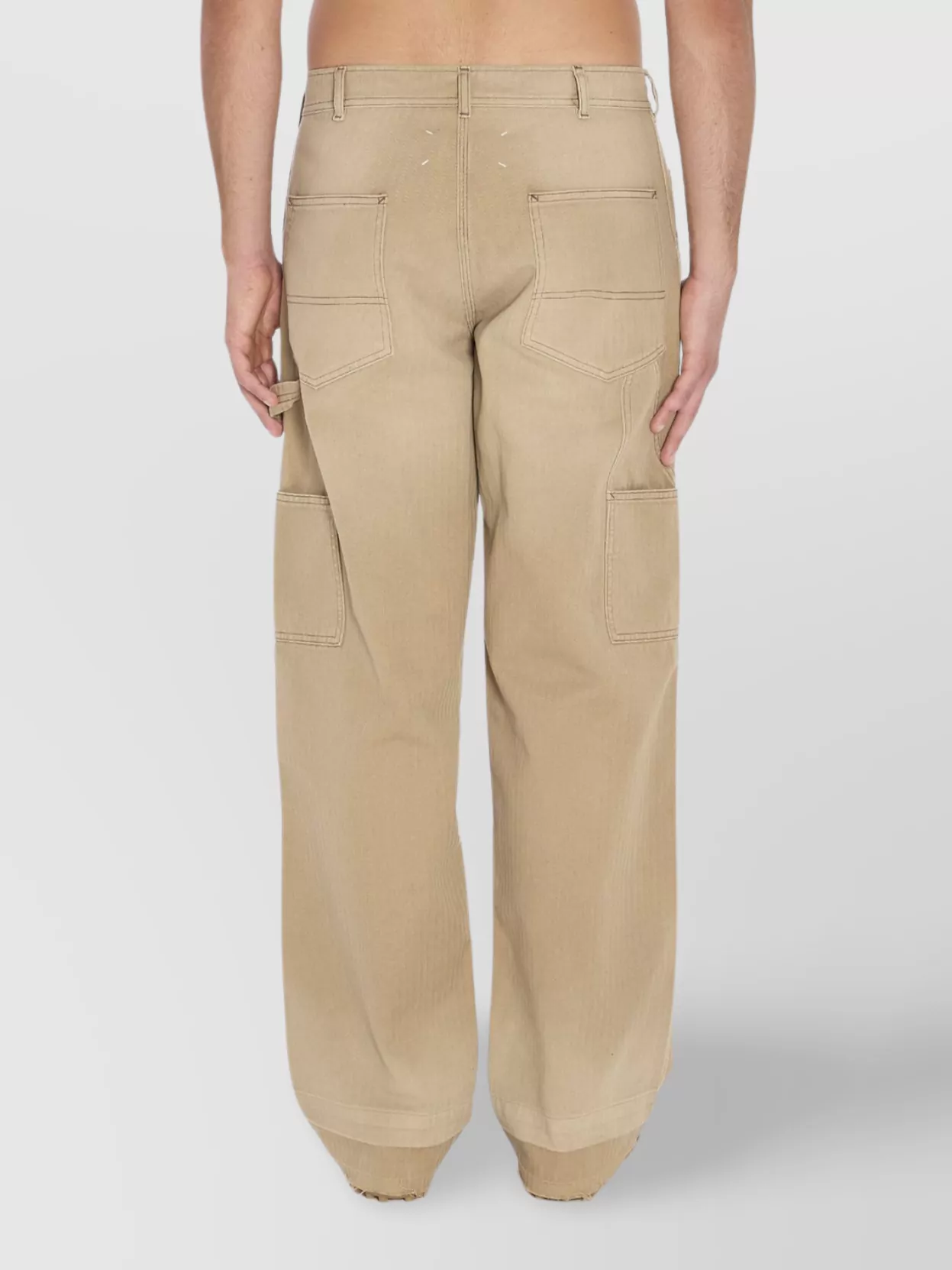 Maison Margiela Cargo Style Trousers Featuring Multiple Pockets In Nude