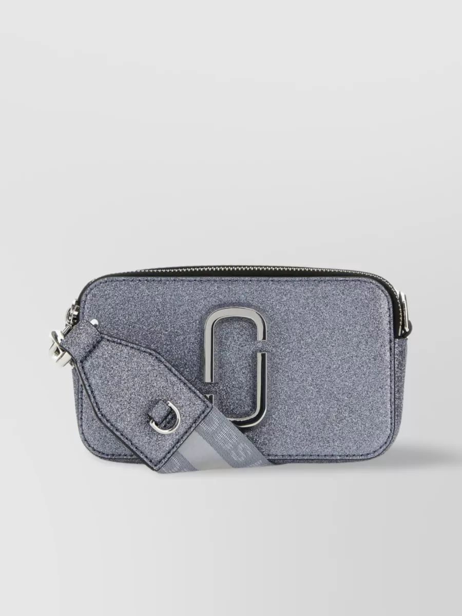 Shop Marc Jacobs Glitter Snapshot Bag Adjustable Strap In Metallic