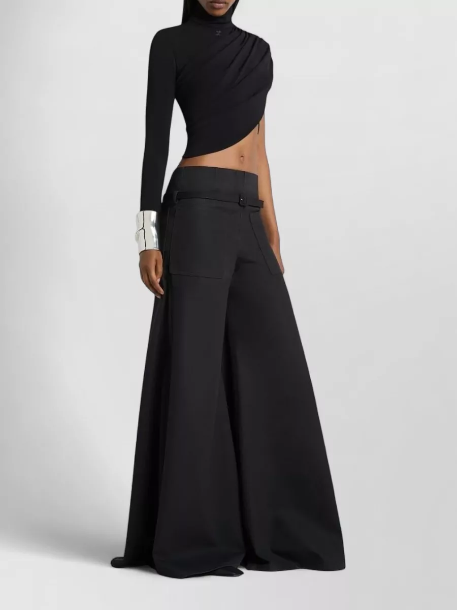 Courrèges Asymmetric Cropped Jersey Top