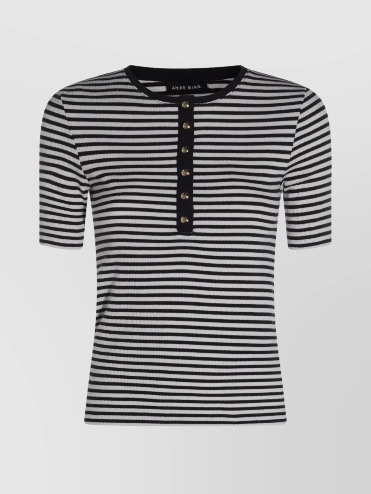 ANINE BING CREW NECK STRIPED PATTERN