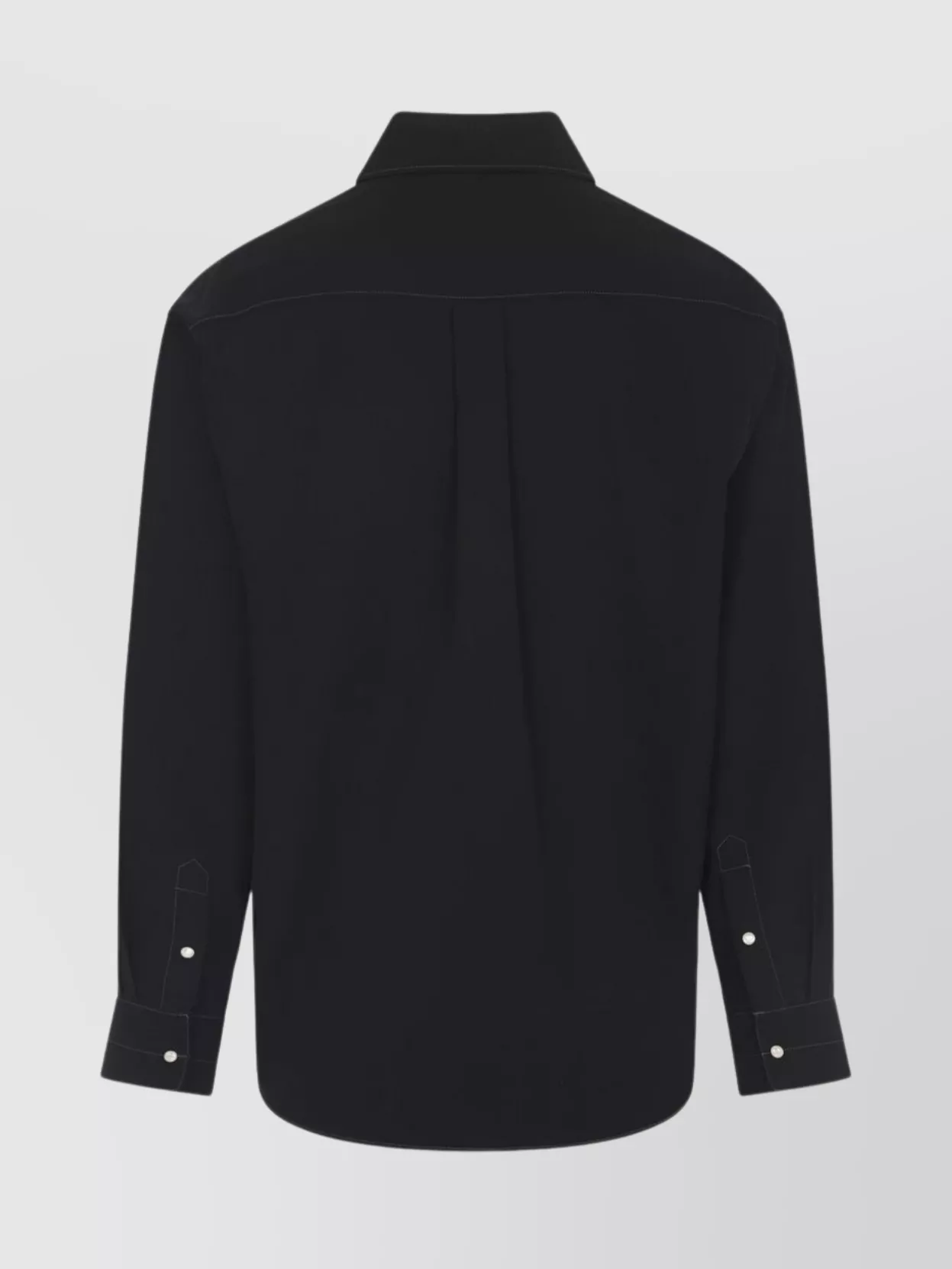 Lemaire Western Shirt With Pointed Collar And Pockets In Black