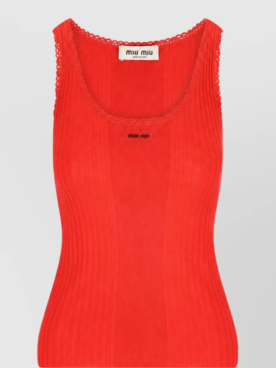 Miu Miu ribbed virgin wool tank top