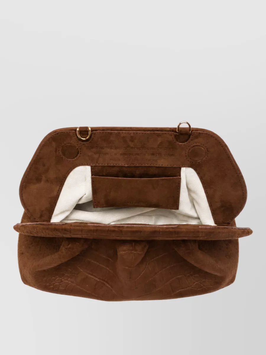 Themoiré Bios Suede Clutch Bag