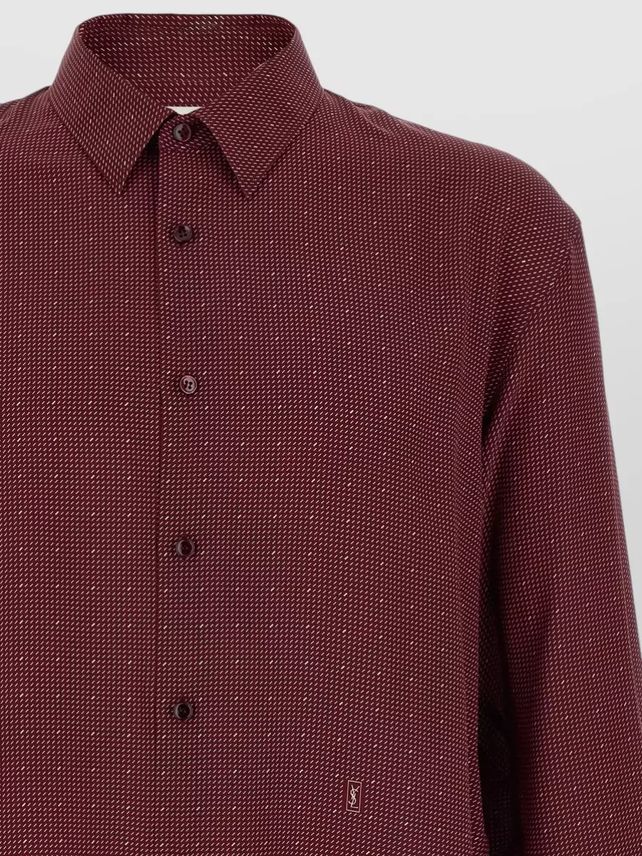 Saint Laurent Silk Printed Relaxed-Fit Long-Sleeve Shirt
