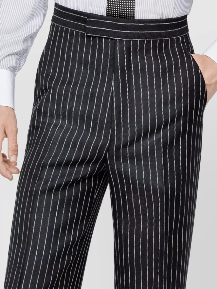 Tom Ford Striped High-Rise Wide-Leg Wool Trousers
