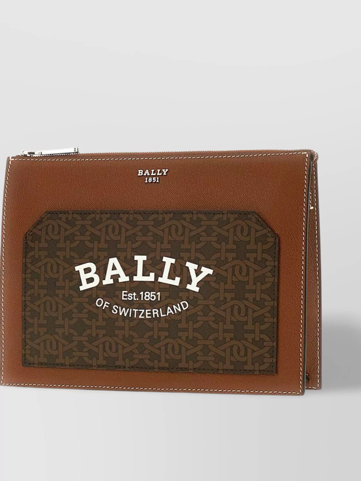 Bally Stitched Contrast Dual-Tone Rectangular Clutch Bags