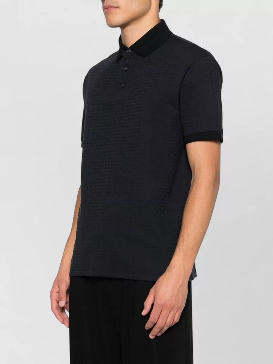 Emporio Armani Textured Cotton Polo Shirt