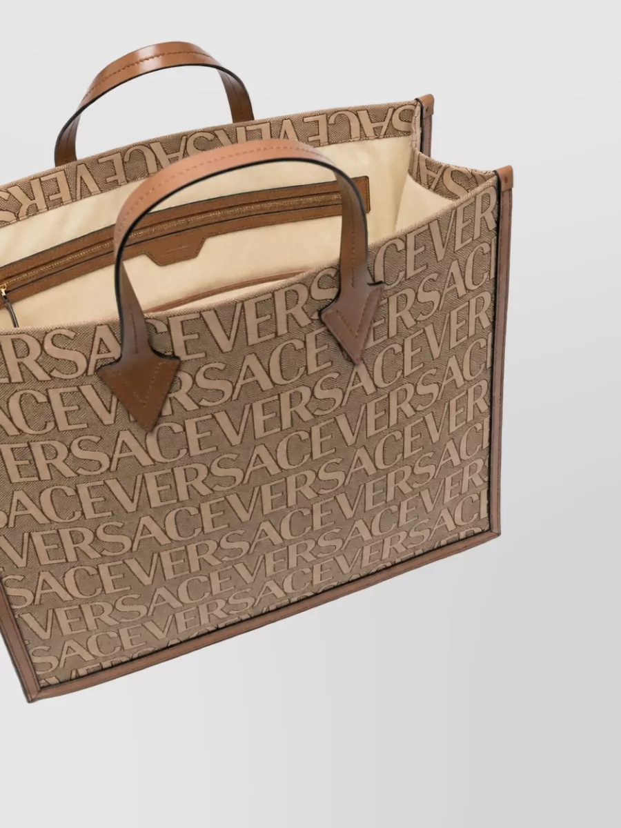 Versace Logo Print Tote Bag