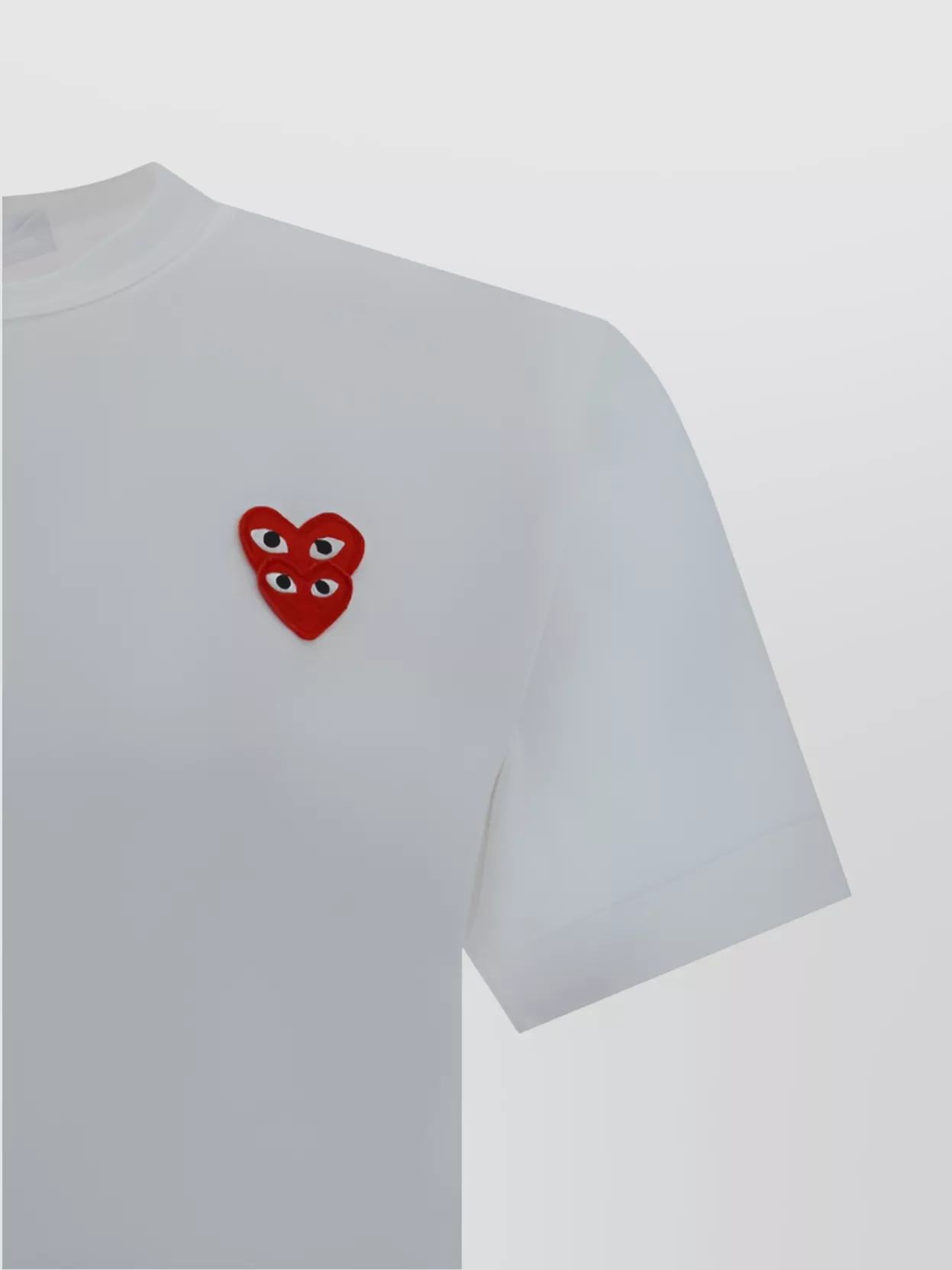 Comme Des Garçons Play Cotton T-Shirt With Ribbed Crew Neck