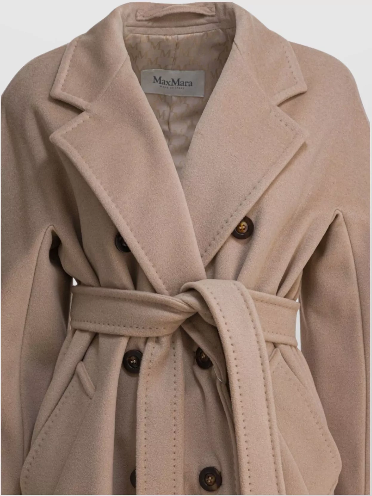 Max Mara Relaxed Fit Wool-cashmere Coat With Kimono Sleeves In Neutral