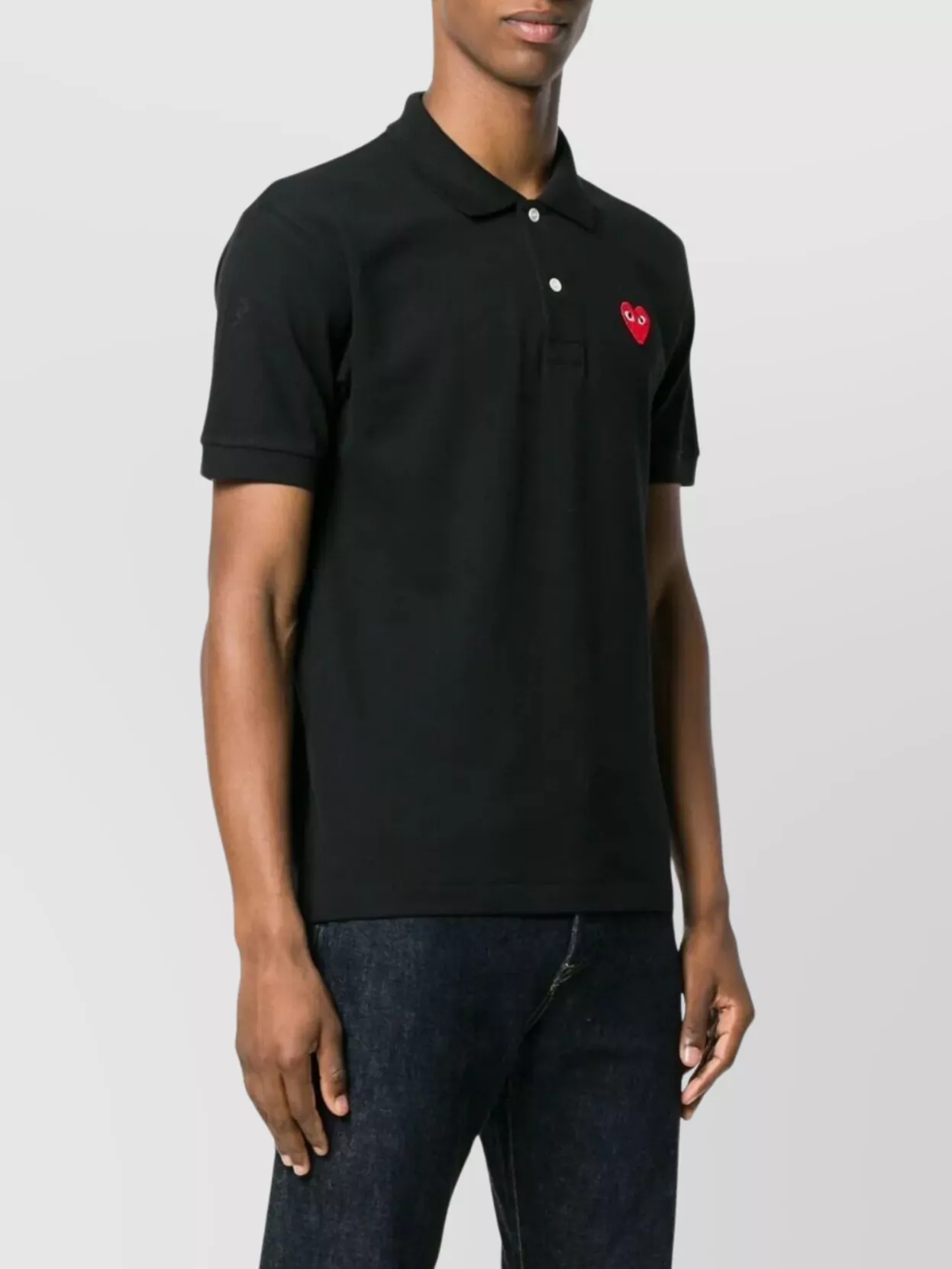 Comme Des Garçons Play Polo Shirt With Ribbed Collar And Straight Hem