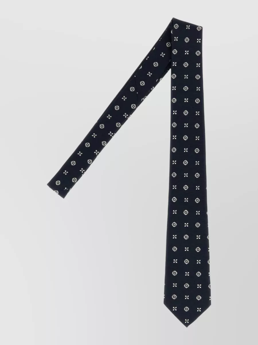 Saint Laurent Silk embroidered jacquard tie