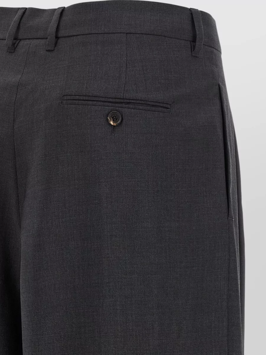 S Max Mara Wool High-Rise Wide-Leg Suit Trousers
