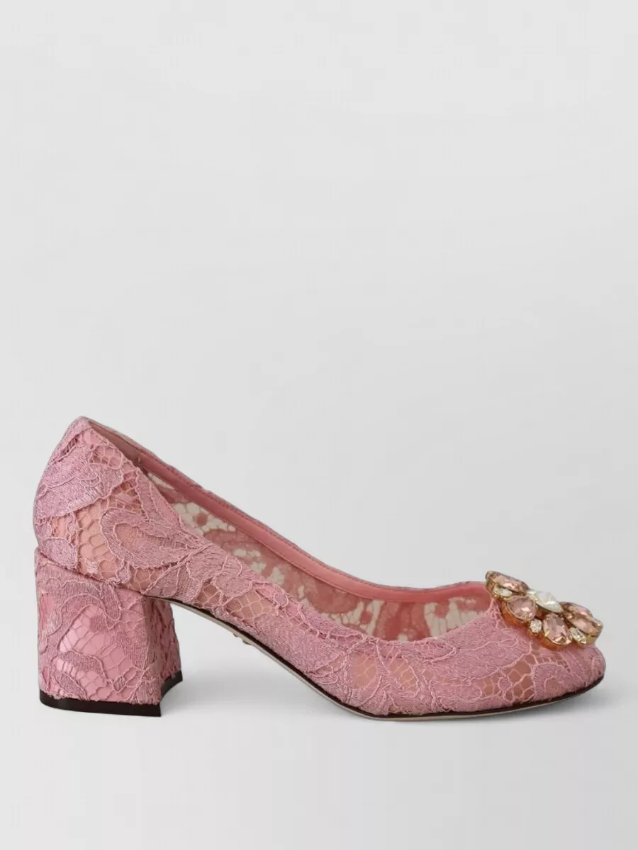 Dolce&Gabbana Lace Crystal-Embellished Pumps