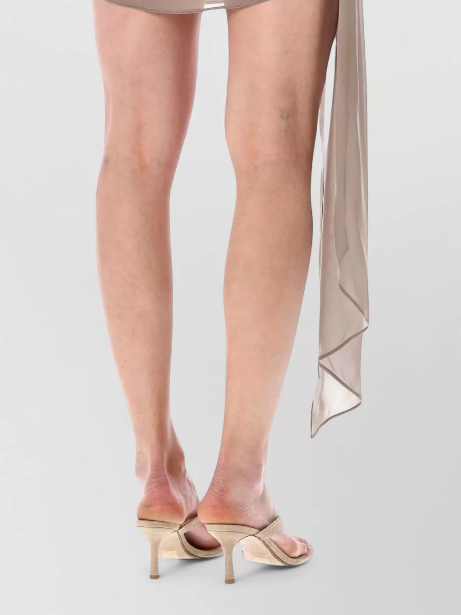 Rotate Ruched Asymmetric Draped Mini Skirt