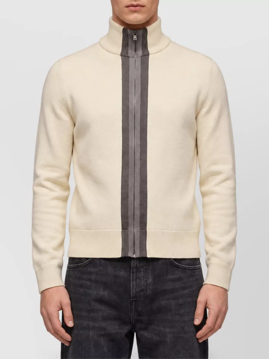 Gucci wool fine-knit high-neck zip-up sweater