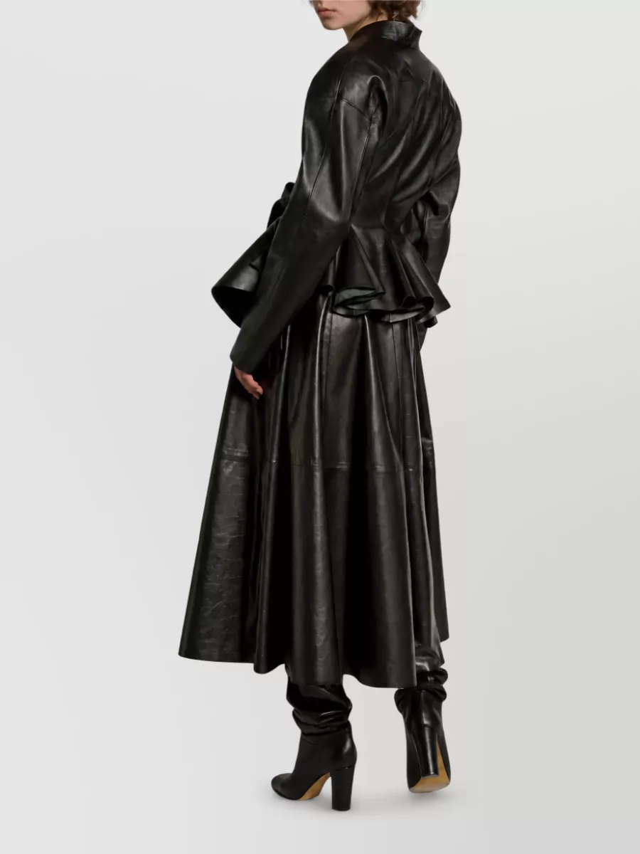 Alberta Ferretti Leather Single-Breasted Coat