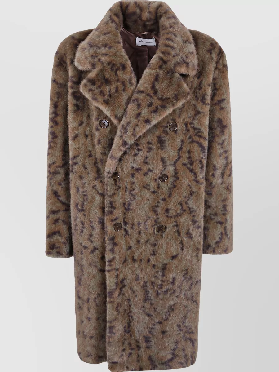 Drôle De Monsieur faux fur double-breasted coat