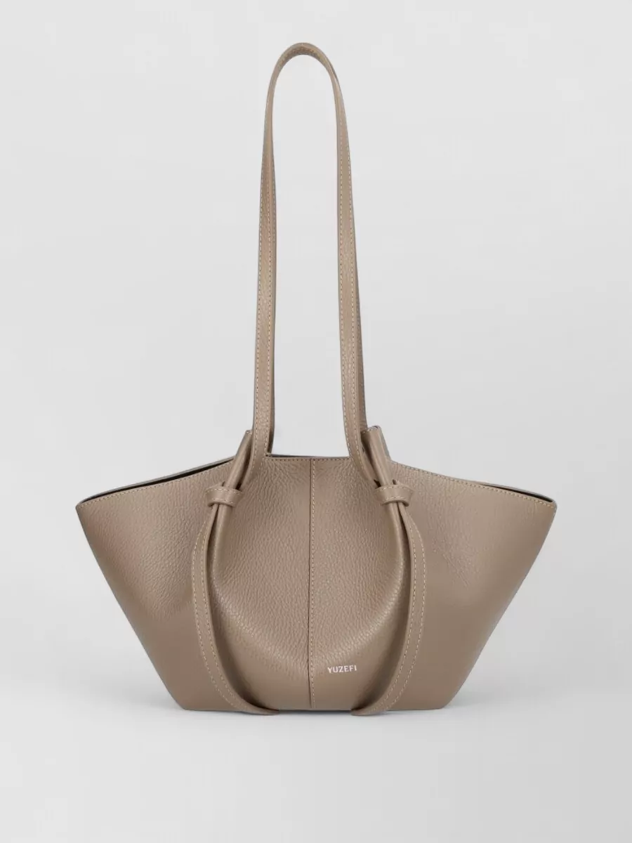 Yuzefi Mochi Shoulder Bag Structured Knot Handles In Pink