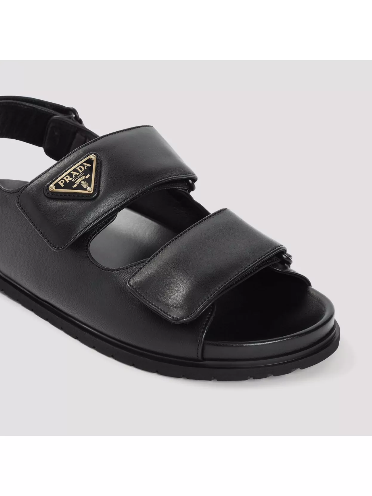 Prada Lamb Leather Flat Sole Sandals