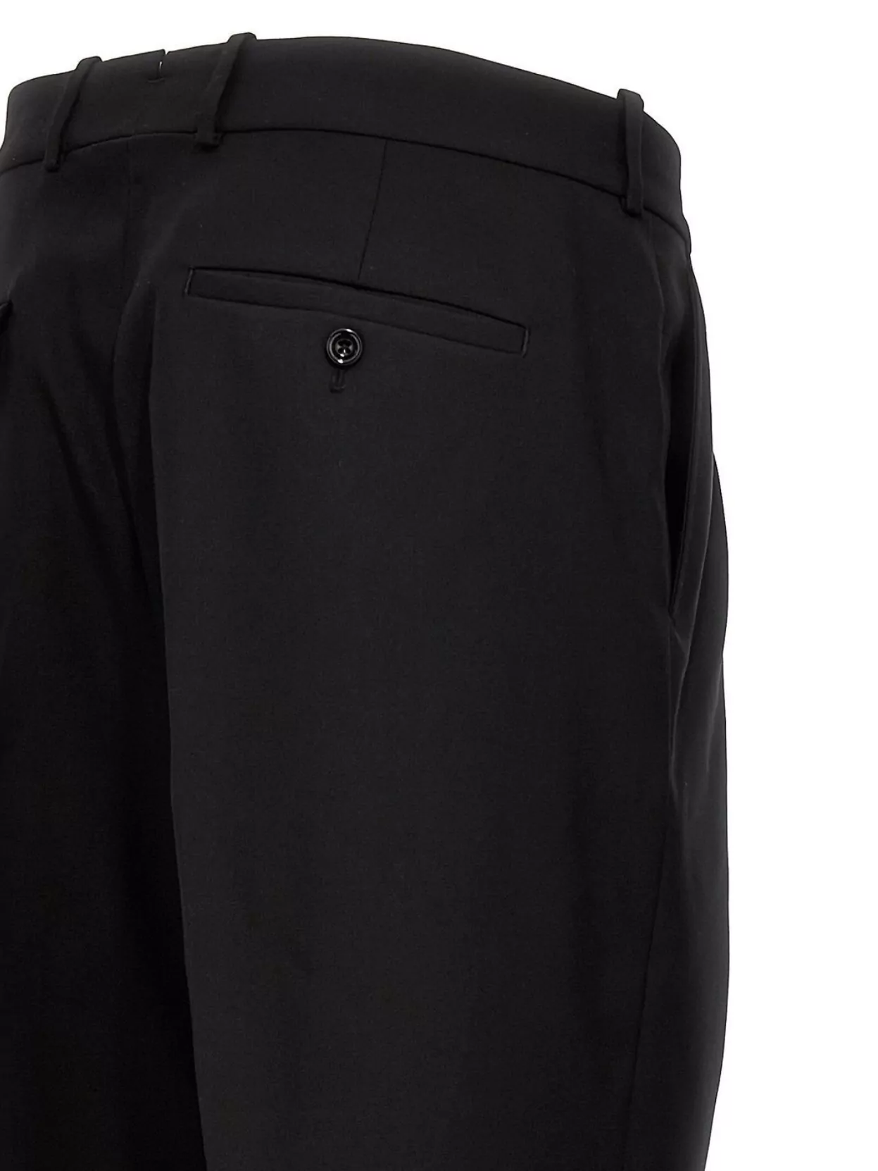 Mc Queen Wool Trousers With Front Pleats And Belt Loops
