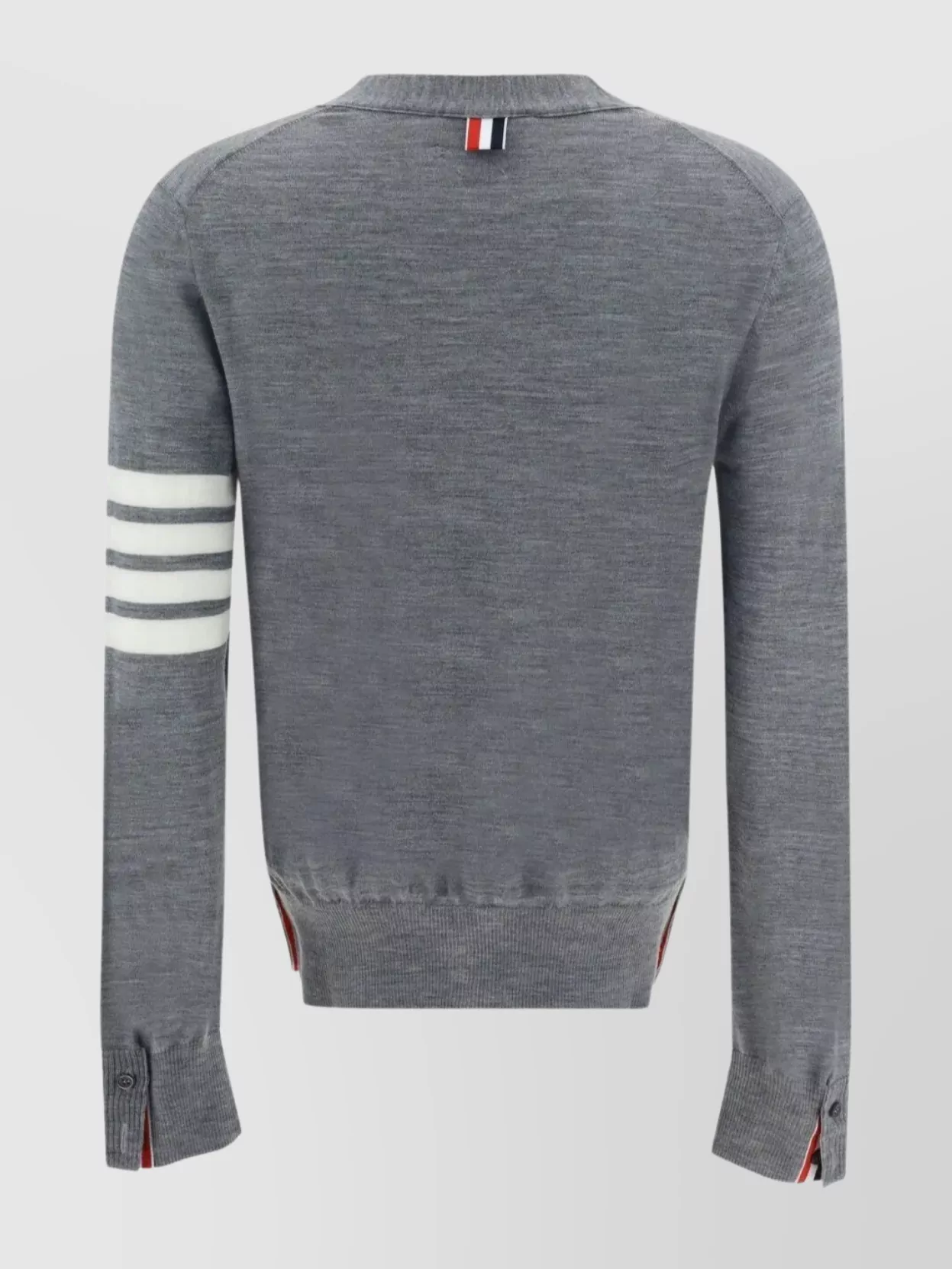 Thom Browne V-Neck Cardigan With 4 Stripe Detail