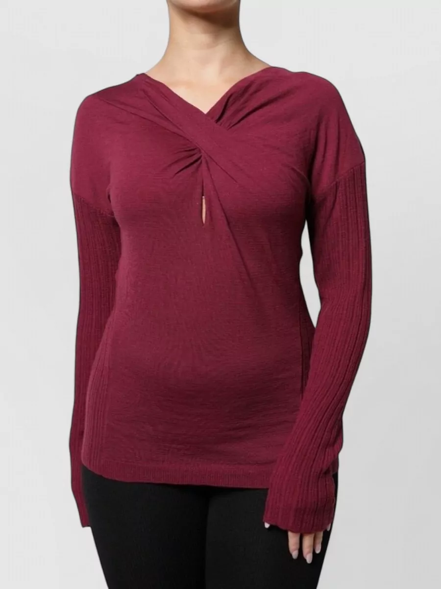 Roberto Cavalli virgin wool ribbed v-neck long-sleeve jumper