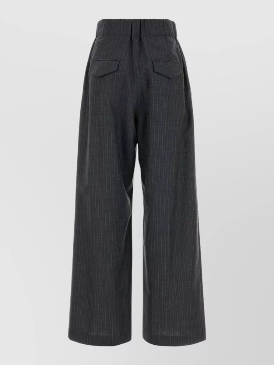 Jil Sander wool pinstripe high-rise wide-leg tailored trousers