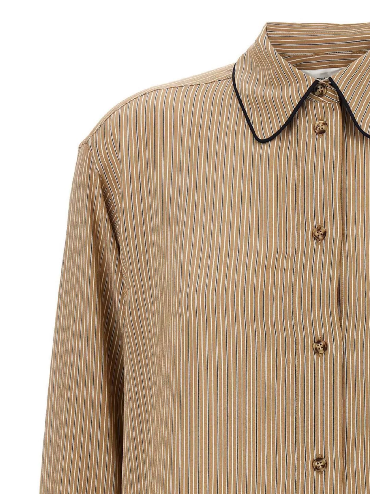 Victoria Beckham Piping Detail Pyjama Shirt And Blouse Brown