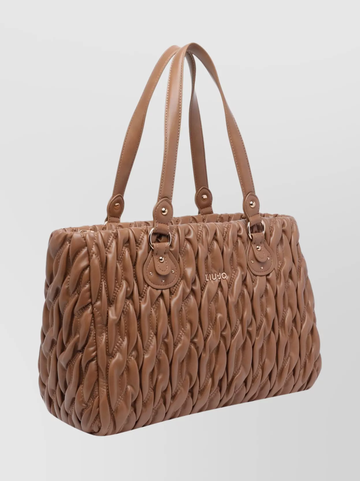 Liu Jo Braided Suede Tote Bag With Buckle Accents