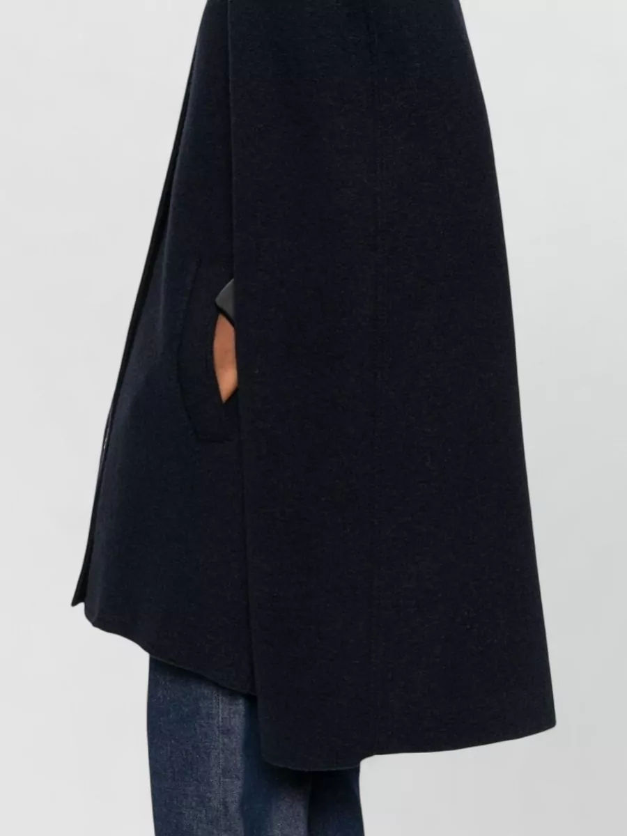 Totême Wool Cape Coat Rear Vent Side Pockets
