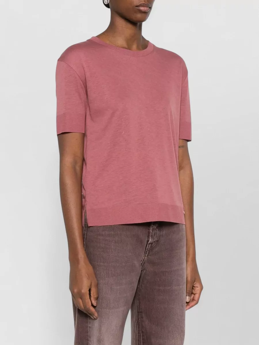 Herno Short Sleeve Round Neck Knit Top