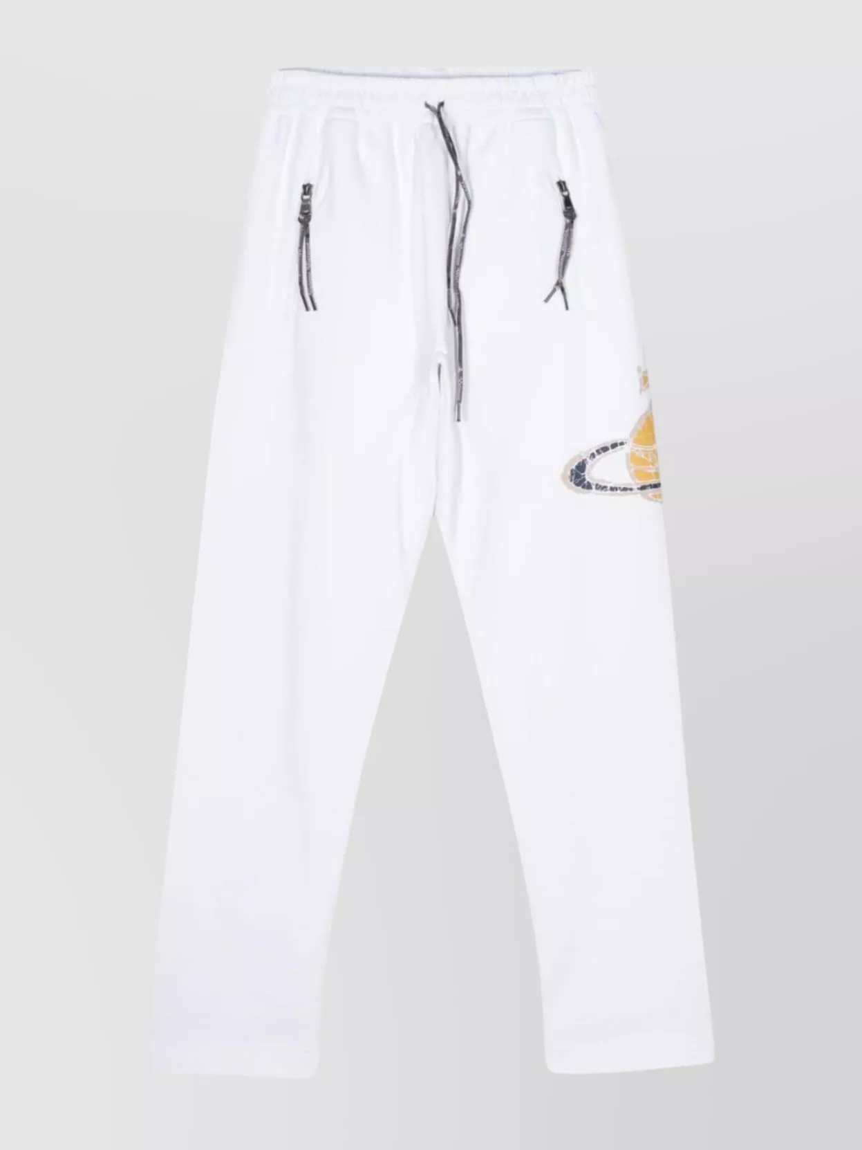 Shop Vivienne Westwood High-waisted Organic Cotton Trousers With Drawstring Waistband In White