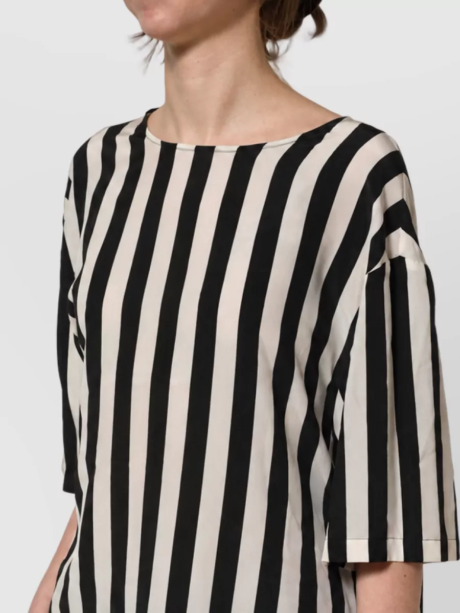 Dolce&Gabbana silk striped round neck blouse