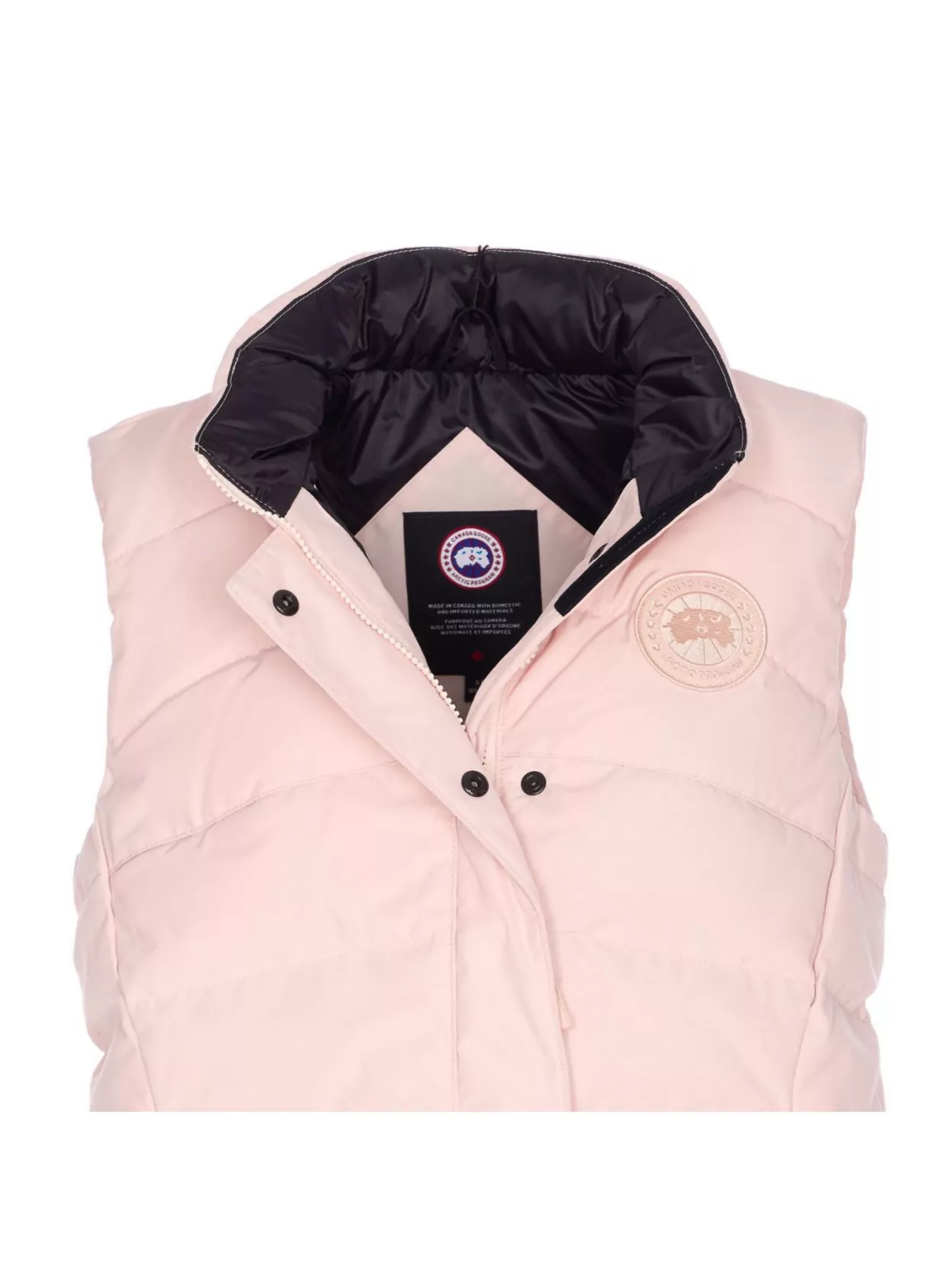 Canada Goose High Neck Padded Vest With Zip Pockets In Pink