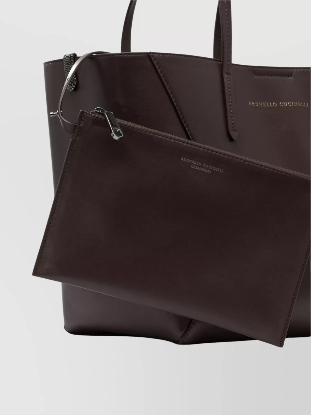 Brunello Cucinelli Geometric Double Handle Shoulder Bag