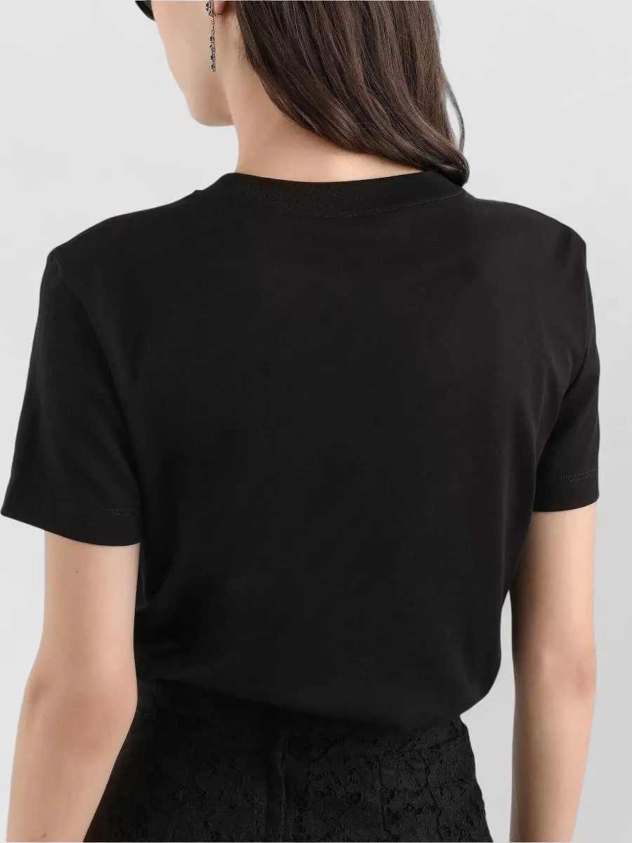 Dolce&Gabbana Embroidered Crewneck Jersey Short Sleeve Top