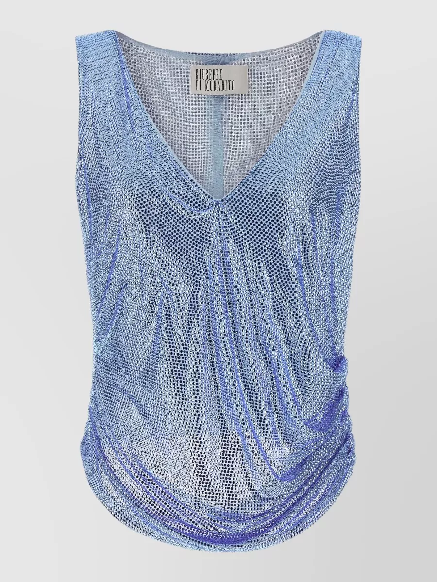 Giuseppe Di Morabito feather-trim mesh top