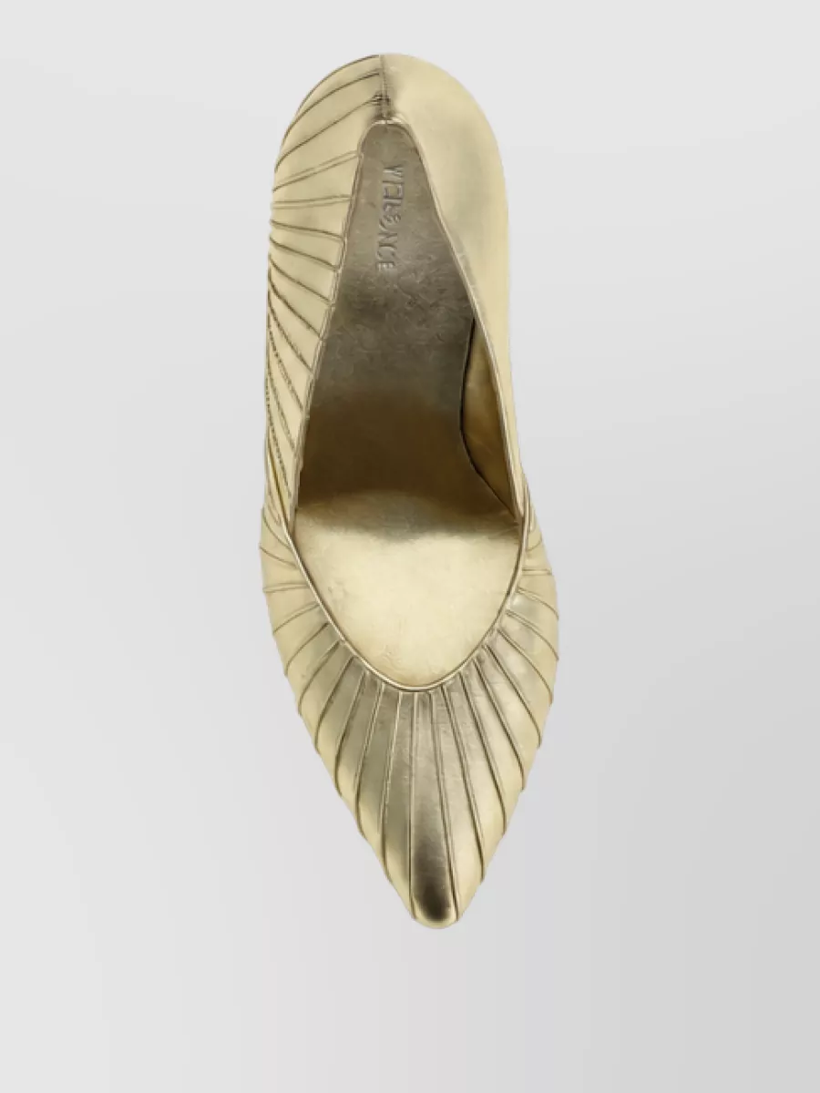 Versace Metallic Leather High Heel Pumps