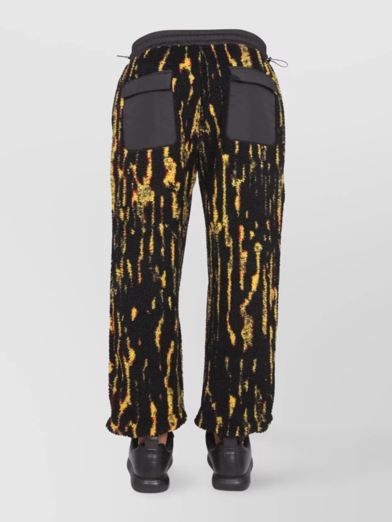 Ambush Textured Fabric Drawstring Pants With Contrast Panels In Black