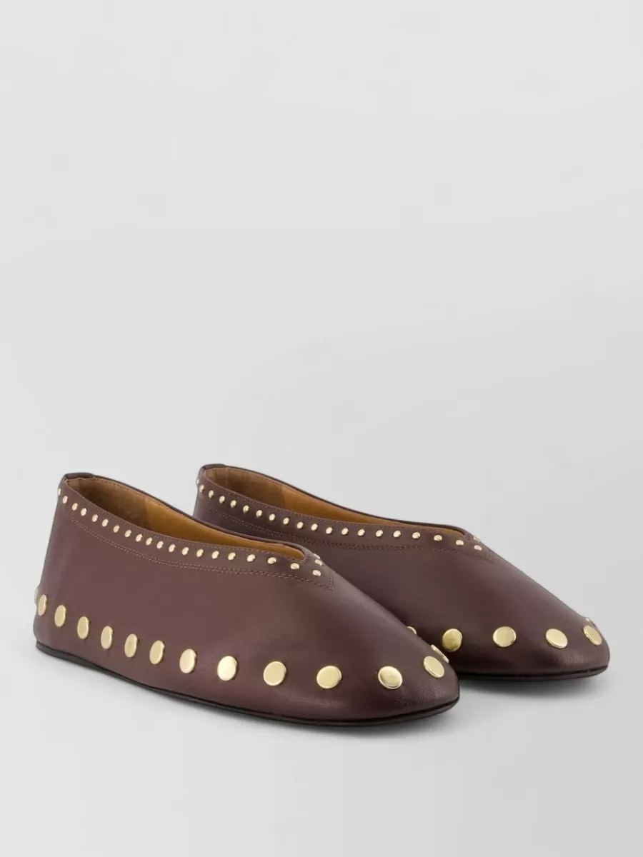 Ganni studded ballerina shoes