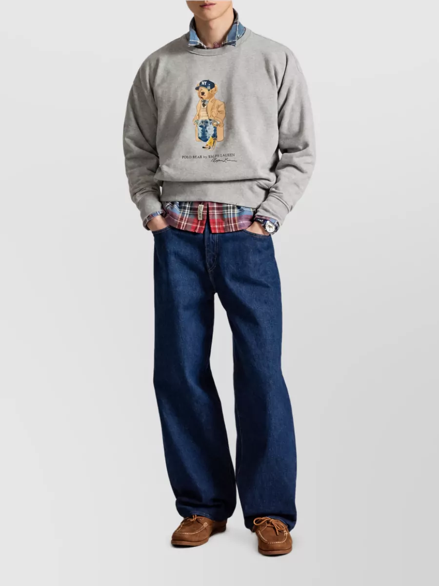 Polo Ralph Lauren Cotton-Blend Polo Bear Crew-Neck Sweatshirt