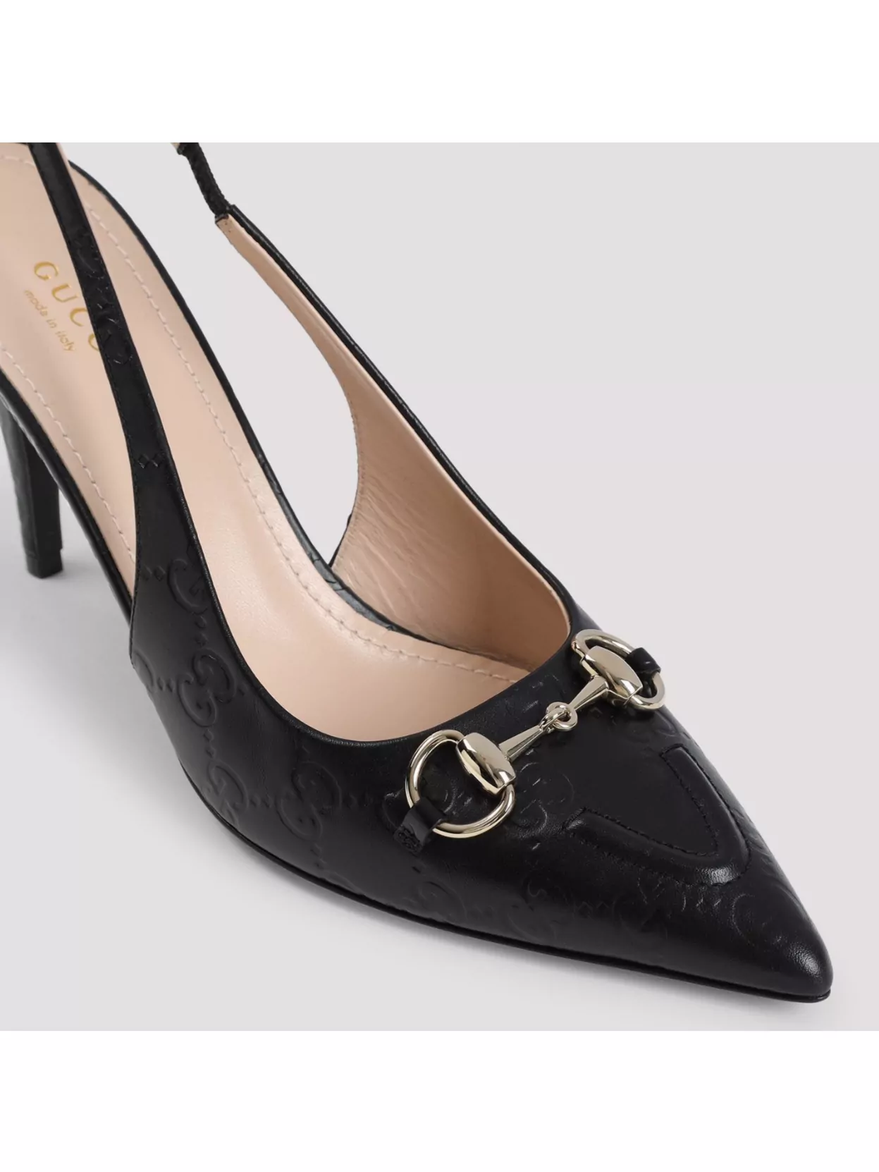 Gucci Erin Gg Leather Slingback Mules