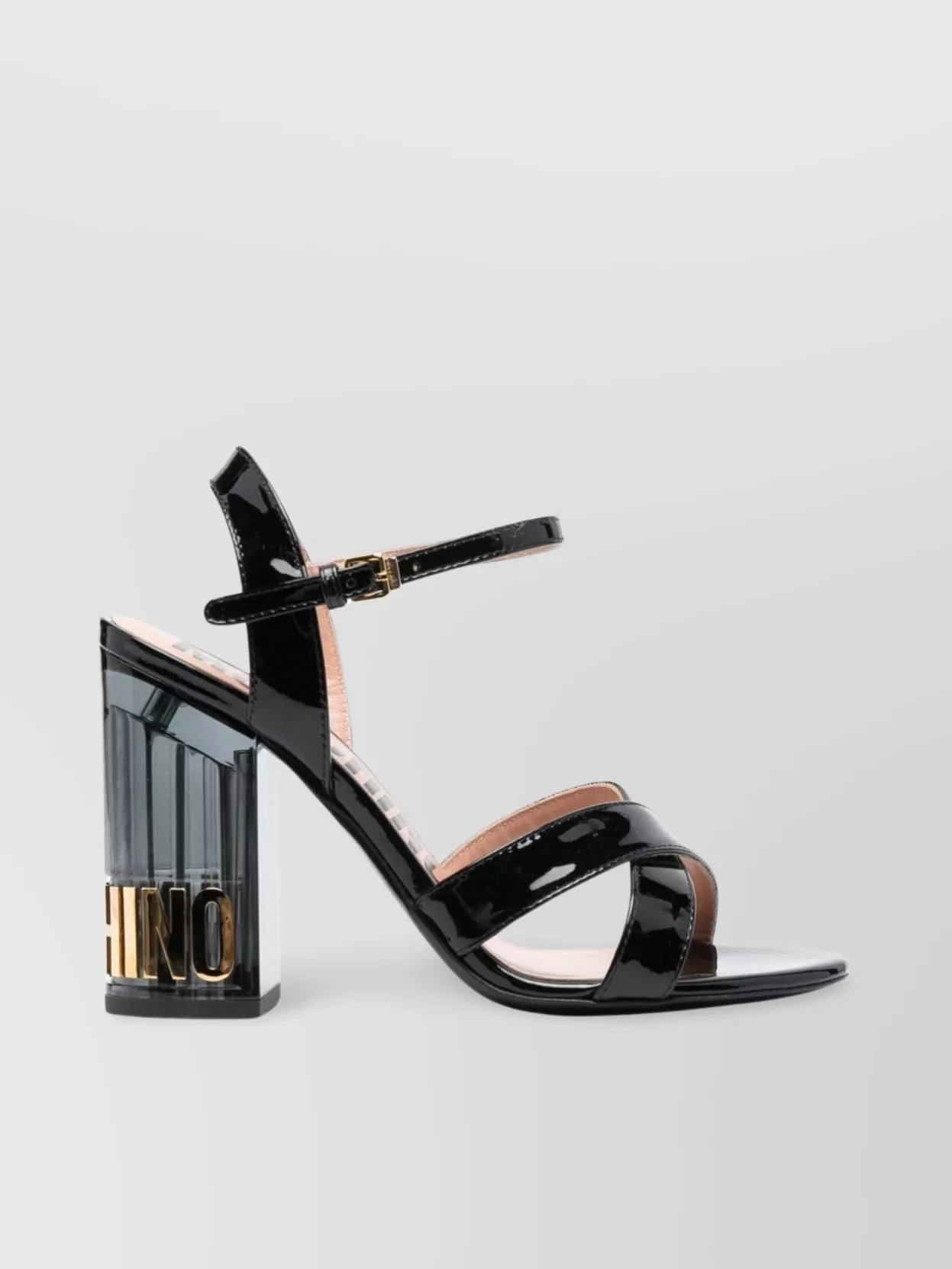 Moschino 110mm Patent-leather Sandals In Black