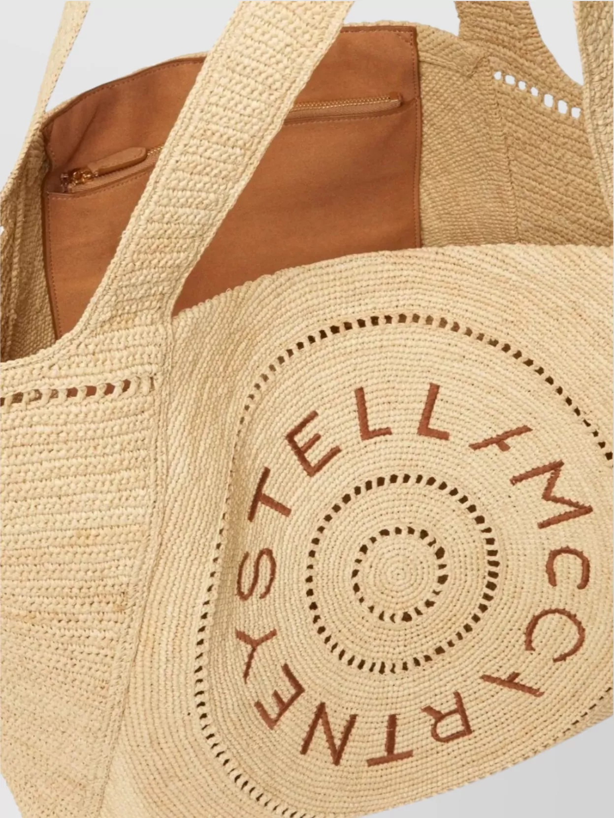 Stella Mccartney Crochet Raffia Tote Bag