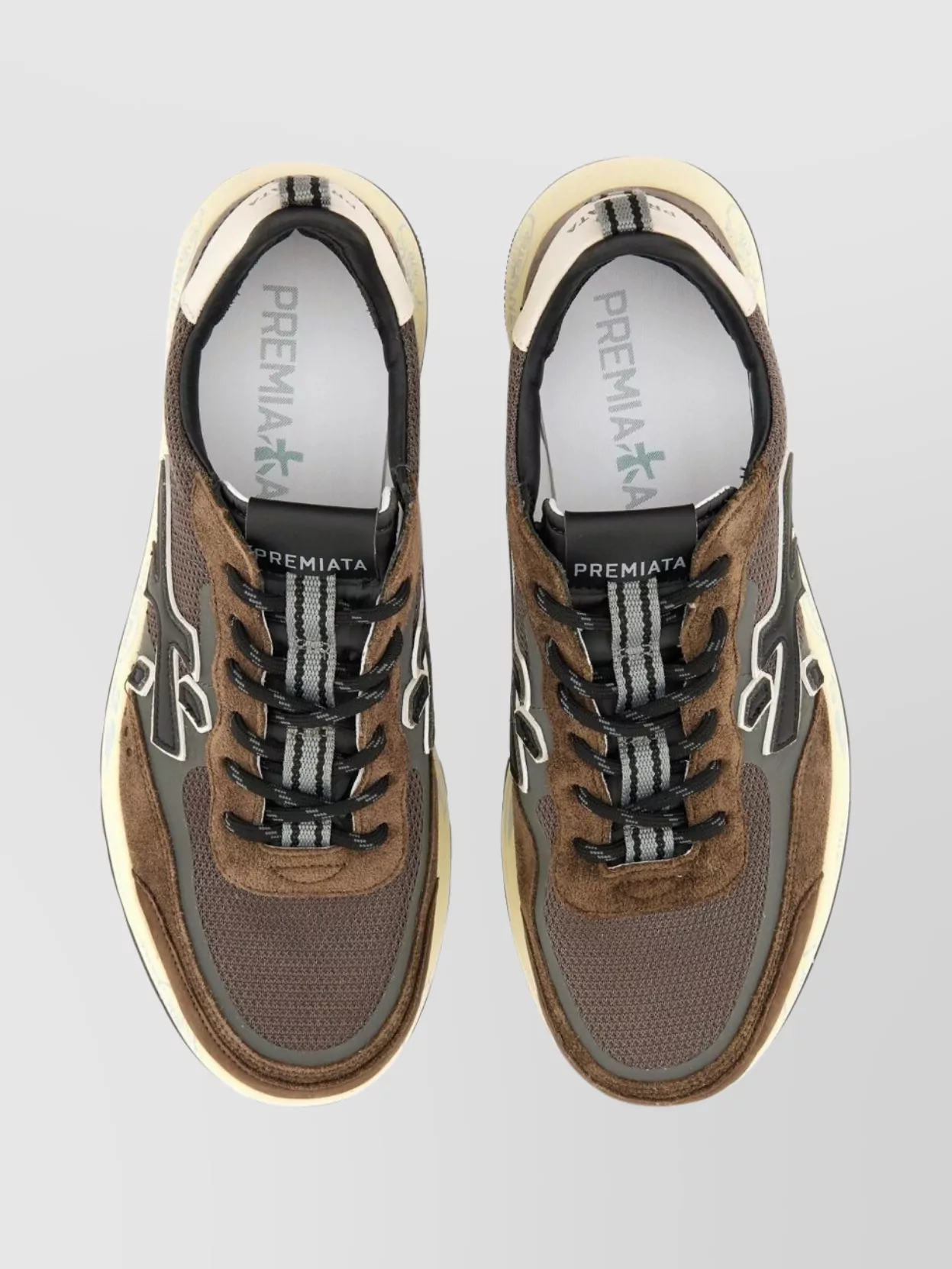 Premiata Stylish Sneakers With Contrast Sole And Padded Collar