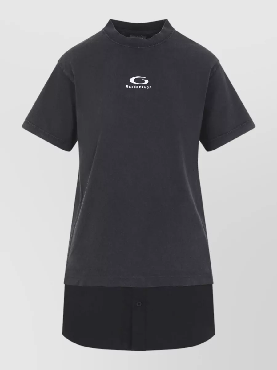 Balenciaga Layered Shirt Dress Short Sleeve Design