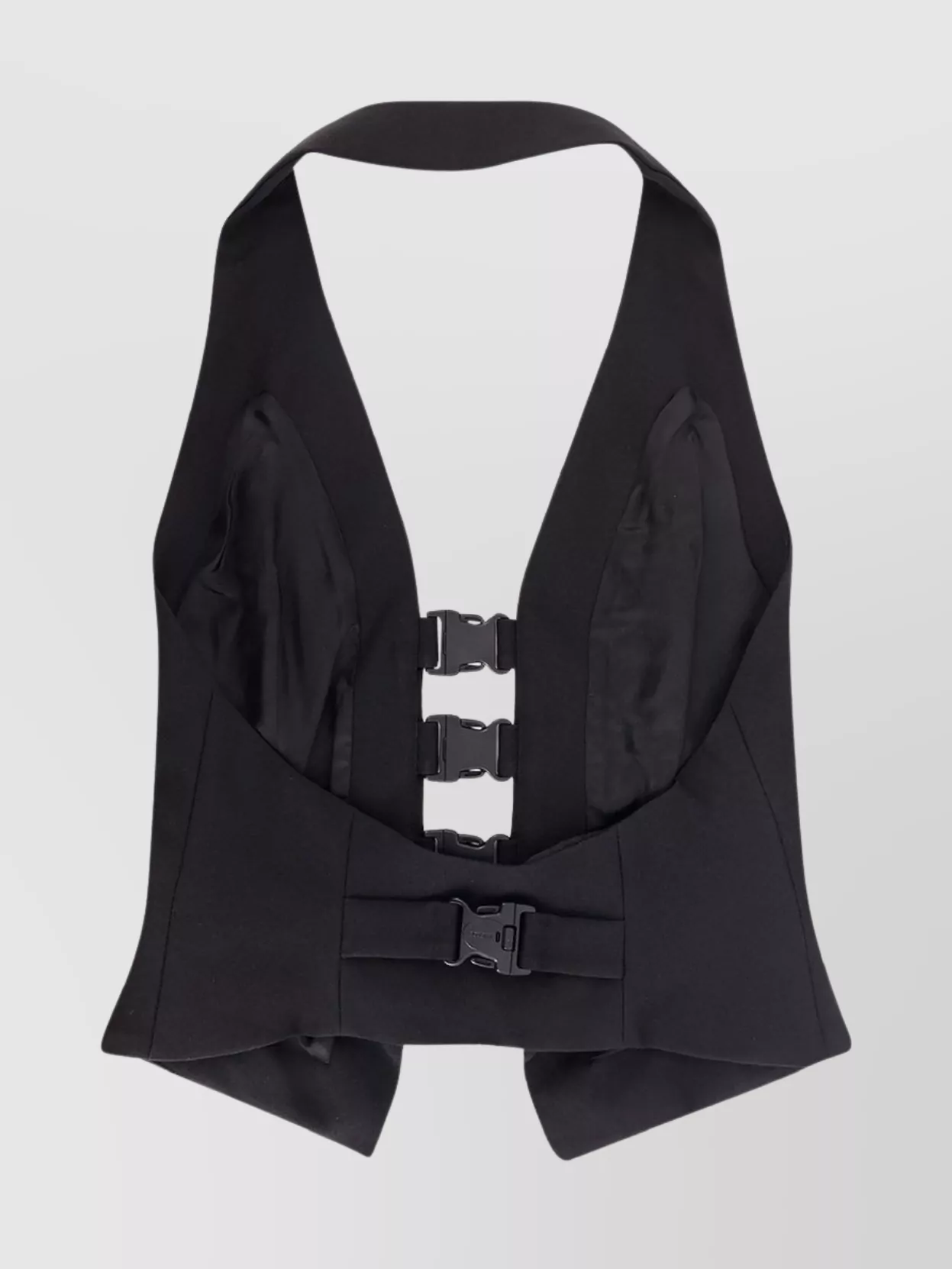 Coperni Satin Halterneck Waistcoat Buckle Design