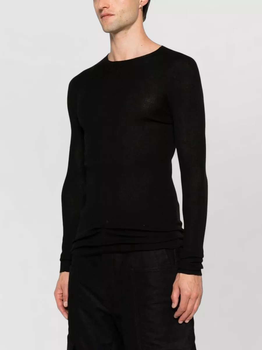 Rick Owens Merino Wool Slim Ribbed Long-Sleeve T-Shirt